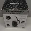 Elite Gourmet 1.7L Dual Wall Cool Touch Electric Tea Kettle, Borosilicate Glass, 304 Stainless Steel Interior, Programmed Digital Touchscreen, Keep Warm, Auto Off & Audible Indicator, Black (1.8 Quarts)