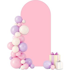 6FT Pink Arch Cover,Double-Sided Stretchy Backdrop Spandex Fitted Arch Stand Covers Round Top Chiara Arch Backdrop Stands Cover for Baby Shower Birthday Party Wedding Banquet Decoration (6 FT)