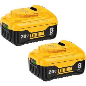 2 Pack 8000mah Replacement for Dewalt 20V Max Battery Replace for Dewalt 20V Lithium-ion DCB201 DCB200 DCB205 DCB206, Compatible with DeWalt Cordless Power Tools and Chargers