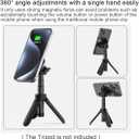 Magnetic Phone Tripod Mount Adapter with 1/4" Screw Holes and Cold Shoe Compatible with Magsafe iPhone 16/15/14/13/12 Pro Max for Magsafe Case/Cover, Tripod, Selfie Stick, Ballheads