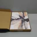 LYPHNX Framed Black and Brown Abstract Geometric Canvas Wall Art Modern Grey White Beige Print Poster Set of 3 Painting Terracotta Brush Strokes Picture Home Decor for Bathroom Bedroom Office 12"x16"