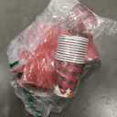 185 Pcs Christmas Party Decorations Christmas Party Supplies Tableware Set Serves 24, with Plates Napkins Cups Fork Knives Spoon Tablecloth Banner Balloons for Xmas Holiday Party Decorations