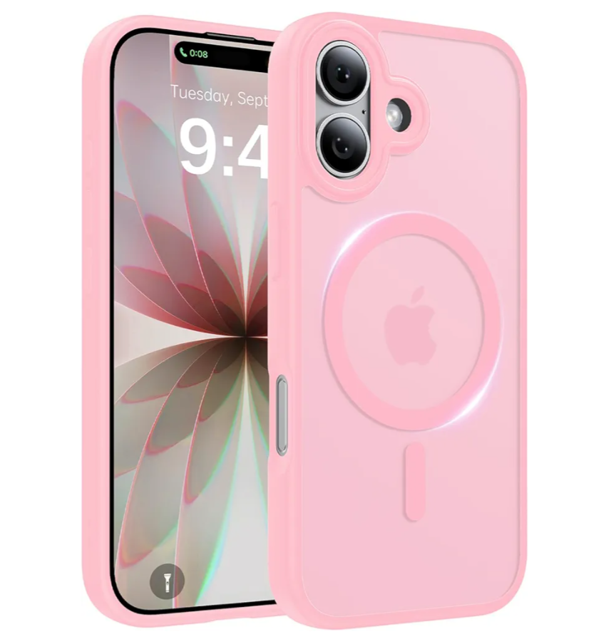 Magnetic for iPhone 17 Case, [Anti-Slip] [Military-Grade Drop Protection] [Camera Protection] Skin-Friendly Slim Translucent Shockproof Protective for iPhone 17 Phone Case, Pink
