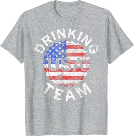 USA Drinking Team Shirt Funny Men Women 4th Of July T-Shirt