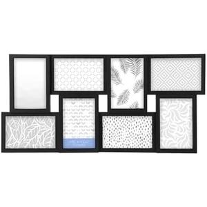 MELANNCO 24 x 12 Inch 8 Opening Photo Collage Frame, Displays Four 4x6 and Four 6x4 Inch Photos, Black