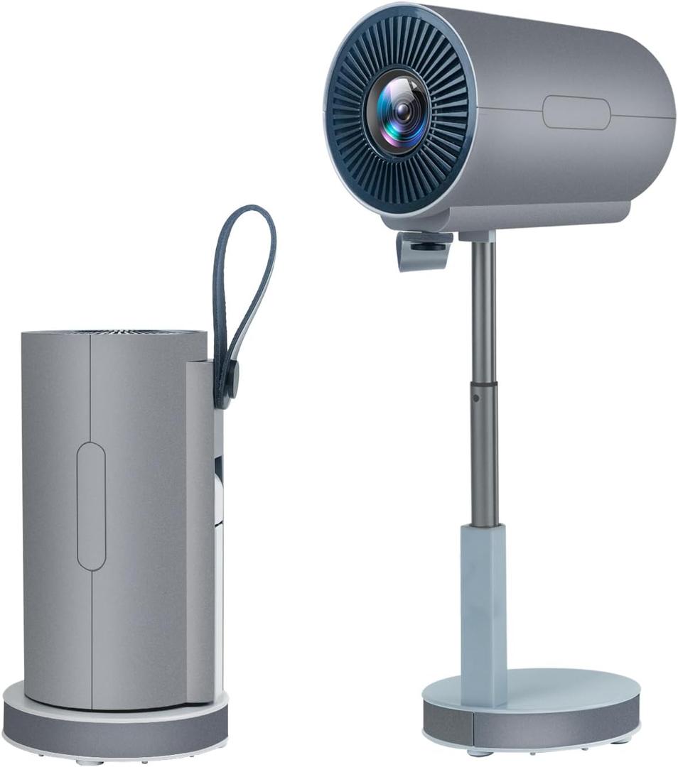 Mini Projector with WiFi and Bluetooth, 1080P Portable Movie Projector with 600 ANSI Lumens, Smart Android TV Projector Built-in Netflix/YouTube, Electric Focus, 5W Speaker, for Bedroom and Apartment