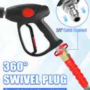 M MINGLE Swivel Pressure Washer Gun, 40 Inch Power Washer Wand with 3/8" Quick Connect, 4000 PSI High Pressure Spray Gun for Car Wash, 5 Nozzle Tips