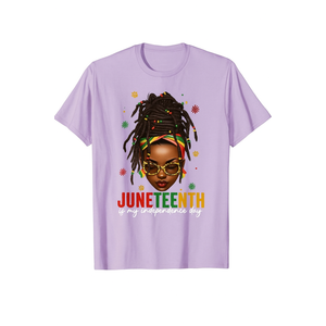 Juneteenth Is My Independence Day Shirt Locd Hair Black Girl T-Shirt XL Purple