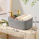 MiniArk Small Storage Baskets for Organizing | Closet Organizer Bins | Shelf Toy Basket | Woven Rope Baskets | Cube Decorative Box | Shallow Basket | 11.5x7.5x4.7 | 4 Packs Mixed Grey