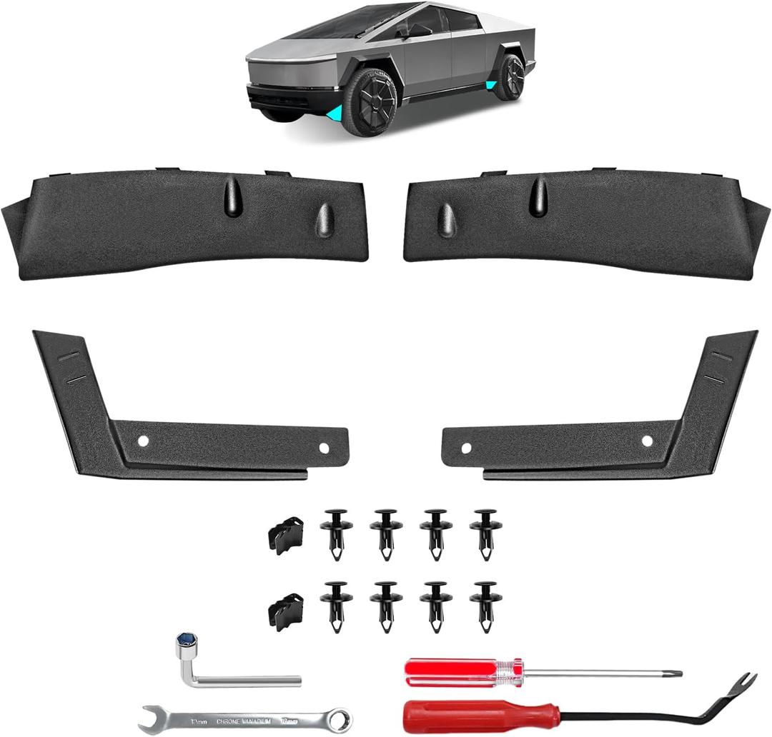 BestEvMod 4PCS Wheel Fairing Delete Covers Replacement Kit Compatible with Tesla Cybertruck 2025 2024 Protection Off-Roading Custom Fit
