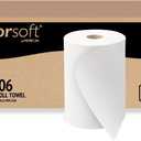 Morsoft by Morcon W106 Paper Towel Dispenser Refill, 10 Inch Roll, White, 100% Recycled Fiber, 10 x 800ft, 6 Rolls, Ideal Paper Towel Rolls for Dispenser