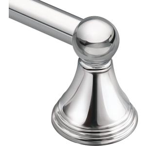 Moen Preston Collection Chrome 24-Inch Single Bathroom Towel Bar, Wall Mounted Hanger for Bath or Kitchen, DN8424CH