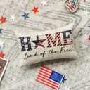 AVOIN colorlife 4th of July Home Throw Pillow Cover, 12 x 20 Inch Land of The Free Independence Memorial Day Patriotic Decoration for Sofa Couch