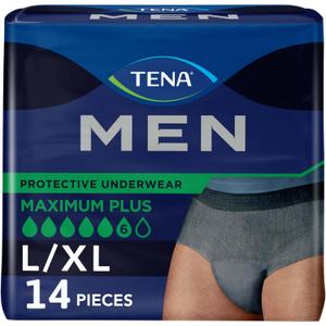 TENAÂ® Menâ„¢ Absorbent Underwear, Bag of 14