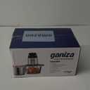 Ganiza Food Processor, 2-Speed Food Chopper Meat Grinder with 8 Cup Stainless Steel & 8 Cup Glass Bowls, Upgraded Button & Smart Overheat Protection Light - Includes Clean Brush, 2 Sets of Blades (Silver)