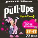 Pull-Ups Girls' Night-Time Potty Training Pants, Size 3T-4T Overnight Training Underwear (32-40 lbs), 72 Ct