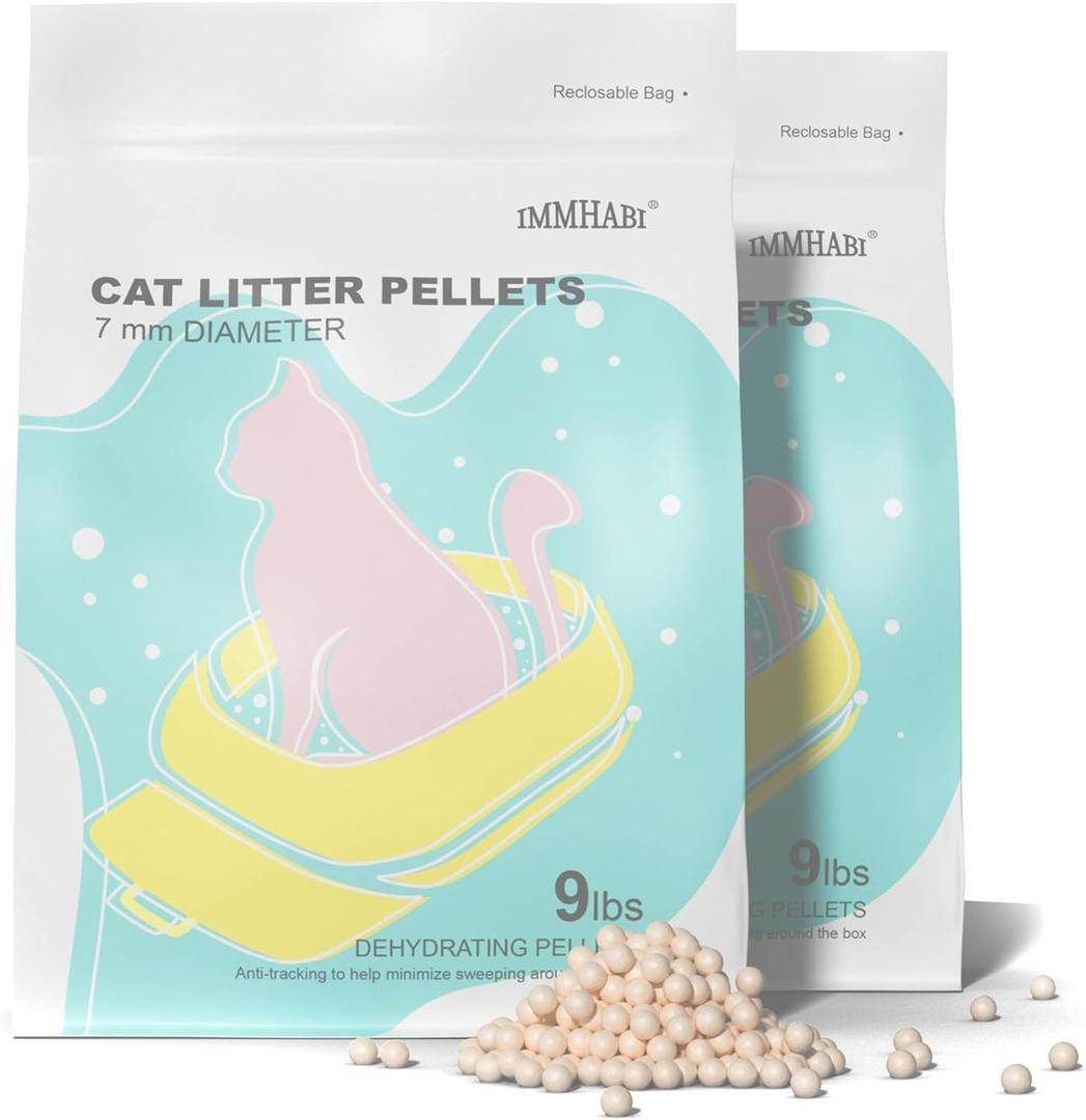 Cat Litter Pellets 18 Lbs, Generic Litter Pellets Refills Exclusively For Dual-Layer Litter Box Systems, Dehydrating Pellets, Zeolite, Long-Lasting Odor Control Non-Climping Litter