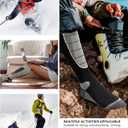 Hylaea Merino Wool Ski Socks, Cold Weather Socks for Snowboarding, Snow, Winter, Thermal Knee-high Warm Socks, Hunting (Large, Black Dark Grey Grey (3 Pairs))