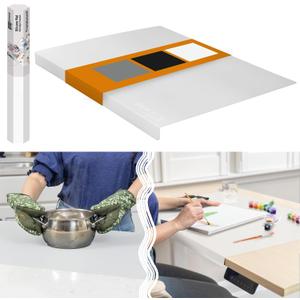 Silicone Mat for Kitchen Counter with "Edge Protection" Quartz Countertop Protector Mats Silicone Heat Resistant Mat No Folds or Wrinkles 1.5mm Thick, 24"x16", Translucent
