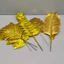 20pcs Artificial Golden Tropical Leaves Faux Plant Decor for Weddings Parties and Home Simulation Leaves for Tropical Decor and Events