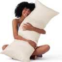 Bedsure Satin Body Pillow Cover with Zipper, Similar to Silk Body Pillow Pillowcase, Soft & Breathable Long Pillow Case, Cooling & Silky Long Pillowcase for Hair and Skin, Gifts, Beige, 20x54 Inches
