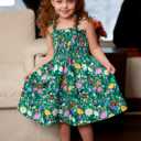 Disney Princess Frozen Elsa Minnie Stitch Toddler Girl Dress Bow Tie Straps Smocked Summer Outfit Birthday Party Clothes 5-Y