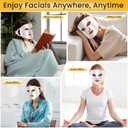 LED Light Therapy Mask - 4 Colors LED Face Mask Light Therapy with Timing Function, LED face Mask Light Therapy at Home 240 LED Beads (White+Silver)