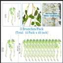 GPARK (36 Branches 12 Pack /45 inch /3.7ft Wisteria Hanging Artificial Flowers Fake Bushy Silk Vine Garland String for Wedding Party Garden Greenery Home Wall Deco Beige+Green+White