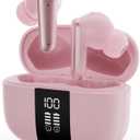 Studio-Quality Wireless Ear Buds with Deep Bass & Enhanced Audio Clarity, Bluetooth 5.4, 10-Year Lifespan Earbuds, ENC Noise Cancelling Calls, Secure Fit Memory Foam Tips, IPX6 Waterproof (Pink)