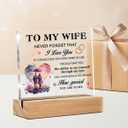 Romantic Gifts for Wife Christmas Birthday Valentine's Day Wedding, to My Wife Clear Acrylic Sign for Home, 4 x 4 Inches