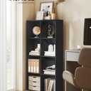 VASAGLE Custos Collection - Bookshelf, Bookcase, Cube Shelf with 8 Compartments, 9.4 x 25.8 x 51 Inches, Storage Shelf, for Living Room, Home Office, Dining Room, Ebony Black ULBC424B01