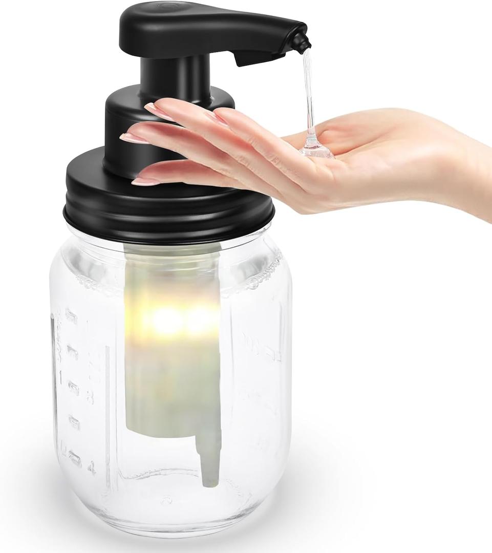 Automatic Soap Dispenser Touchless, Liquid Hand Soap Dispenser, Glowing Glass Soap Dispenser, Electric Dish Soap Dispenser