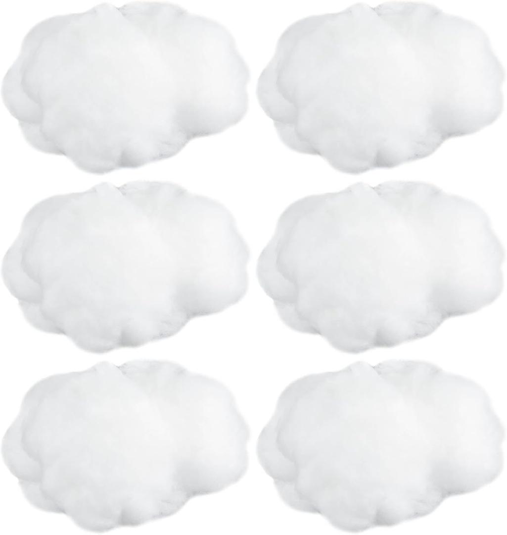 Jetec 6 Pieces Artificial Cloud Props Imitation 3D Cloud Shape Hanging Decorations Room DIY Decorative Hanging Ornament for Wedding Party Stage Show Decor (Large Size)
