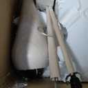 GLOBE Electric 65" Floor Lamp, Wood-Toned Finish, White Cotton Shade, Japandi Style, E26 Base, On/Off Rotary Switch, 5-Ft Cord, 52112