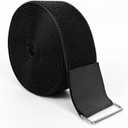 Hook and Loop Straps, 2'' x 16.5', Fastening Cinch Straps with 15 Metal Buckles, Cut to Length, Heavy Duty, Reusable Cable Straps, Cord Straps, 16.5 Feet Long Cord Strap for Storage and Organization