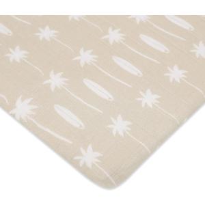 Babyletto Muslin Baby Bassinet Sheets for Girls & Boys - GOTS Certified Breathable Organic Cotton Cover, 360 Fitted, Soft, Gentle, and Cozy Rectangle Bedside Bassinet Sheets - Beach Bum
