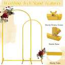 Gold Metal Arch Backdrop Stand 2 Set 7.2FT, 6FT Wedding Arch Stand Arched Door Frame for Birthday Party Baby Shower Ceremony Indoor Outdoor Celebration Decor (7.2FT, 6FT)