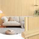 KELIXU Natural Bamboo Wall Panel 2 Pcs, 48" W x 96" L Pole Wrap Roll, DIY Wall Decor Slat Wall Paneling, Interior Wainscoting Wall Cladding for Kitchen, Living Room, Office, Natural