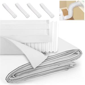 Angooni Portable AC Hose Cover, 59" Flexible and Thick Wrap, Light Gray | AC Hose Insulation Sleeve, Fits 5-5.9 in Diameter, 3-Layer Heat Protection, Strong Velcro with 4 Straps, Reduces Heat