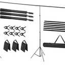 10x20 ft Medium Duty Back Drop Adjustable Stand, Photo Backdrop Stand Kit for Photography with Carrying Bag, Convertible to Backdrop Stand 10x10 Adjustable Width.