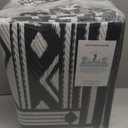 Outdoor Rug 8x10 ft Waterproof, Reversible Outdoor Plastic Straw Rug for Patios Clearance, Outdoor Area Rug Carpet RV Mat for Camping Backyard Deck Porch (Black&white- Geometric)