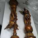 23H Large Antique Bronze Angel Candle Holder Set of 2 Statue Elegant Home Wedding Decor Church Altar Holiday Display Perfect Pair of Heavenly Decorations
