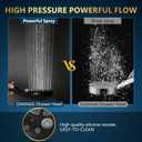 6 Spray Modes High Pressure Handheld Shower Base Upgraded 5 Inches Shower Head with Handheld Spray Matte Black Handheld Shower Head 60 Inches Stainless Steel Hose-Shower Door Bootom Seal Strip