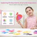 Poke Art Kits for Girls, Arts and Crafts for Kids 4-8, DIY Creative Activity Toys, Birthday Gifts for Girls 4 5 6 7 8 9 10 (red)