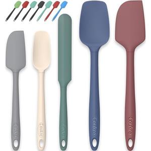 Coukre Silicone Spatula Set of 5, High Temperature Resistant, Food Grade Silicone, Dishwasher Safe, for Baking, Cooking (Colorful-3)