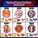 Spinning Top Toy Set with 17.8in Stadium, 6 Spinning Tops and Two Launchers