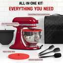 Silicone Bowl Liners for KitchenAid 5 Quart Tilt-Head Mixer,Set of 2 with Lids,Accessories include Mixer Slider Mat,Stand Mixer Dust-proof Cover,Silicone Spatula Set