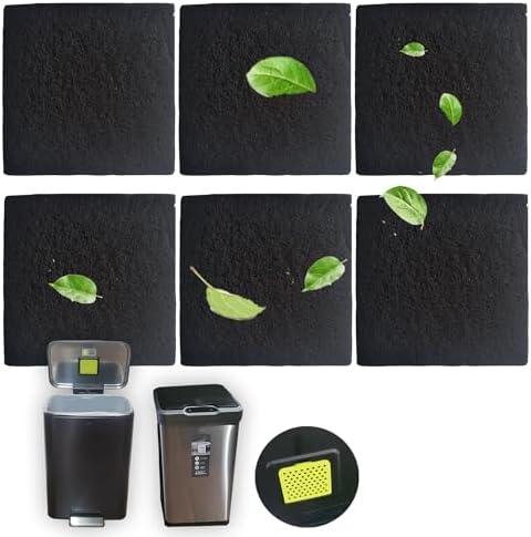 PurifyLogix Activated Charcoal Filters for EKO Trash Can, Odor Absorbing Filter Refills Compatible with EKO Step and Touchless Trash Cans with Built-in Filter Compartment, Square (Pack of 12)