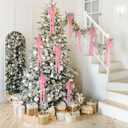 8PCS Velvet Christmas Bows, 23.6 x 15.7 Inches Christmas Velvet Bows, Large Vintage Pre Tied Velve Bow Ornaments for Xmas Staircases Wreaths Fireplaces Xmas Indoor Decoration (Pink)