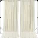 10 feet x 10 feet IFR Polyester Backdrop Drapes Curtains Panels with 4" Rod Pockets (Rod Not Included) - Wedding Ceremony Party Home Window Decorations - Ivory (60"W x 120"L (Pack of 2))